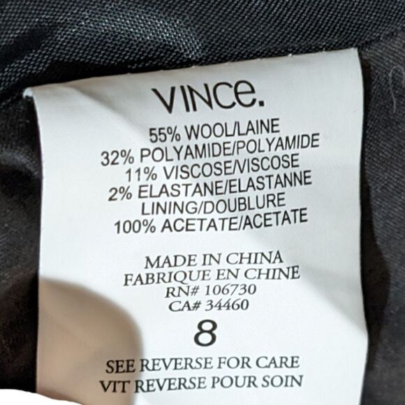 Vince Women's Wool Two Button Blazer Grey Size 8 - Picture 9 of 11